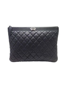 Chanel Boy Caviar Leather Clutch